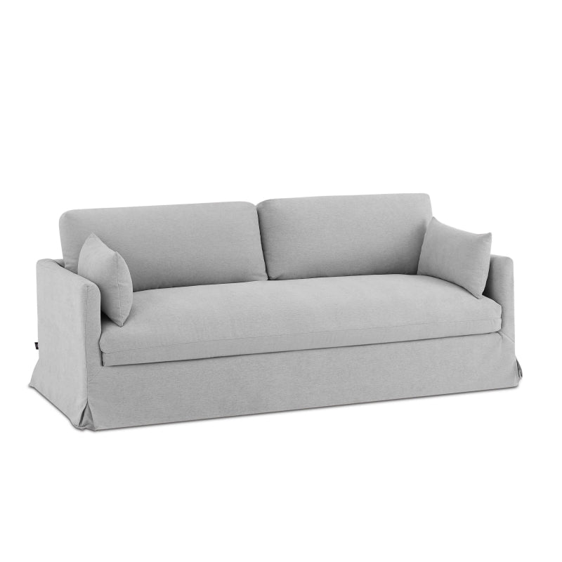 Canapé droit fixe déhoussable JATOBA 3 places tissu gris