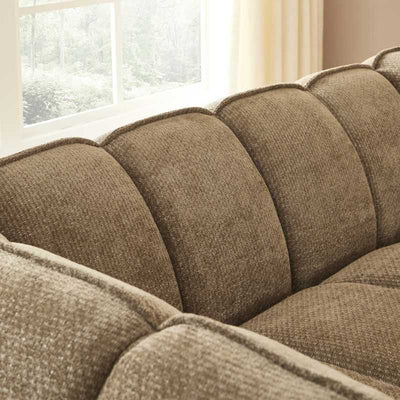 Canapé droit MATILDA 2 places tissu chenille marron