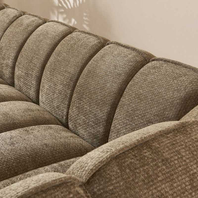 Canapé droit MATILDA 3 places tissu chenille marron