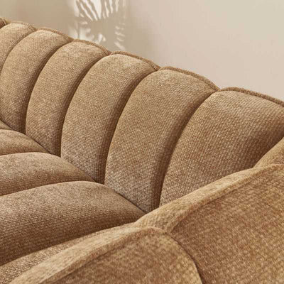 Canapé droit MATILDA 3 places tissu chenille terracotta