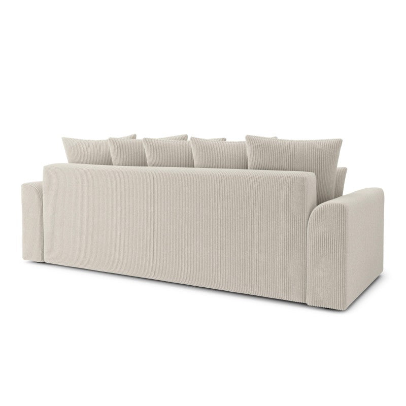 Canapé droit convertible NOVA 3 places en velours côtelé beige