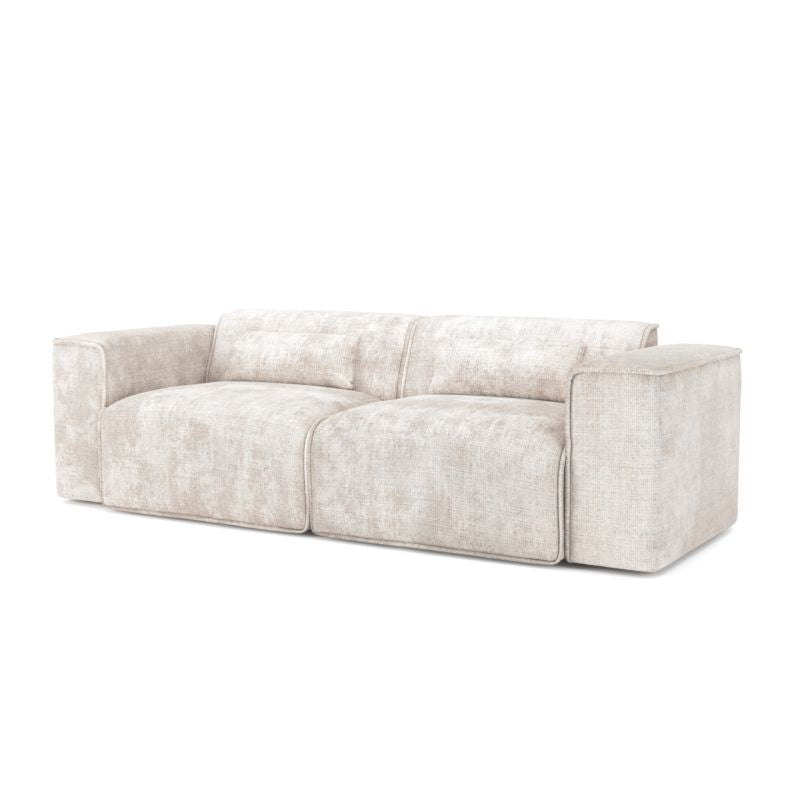 Canapé droit fixe NUNA 3 places tissu beige