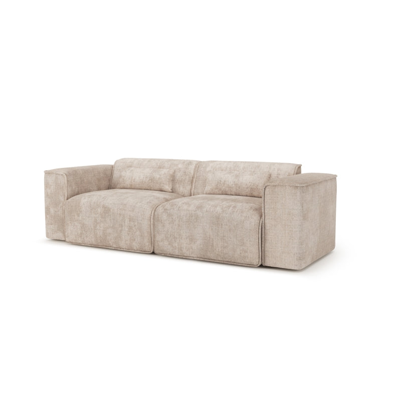 Canapé droit fixe NUNA 3 places tissu taupe