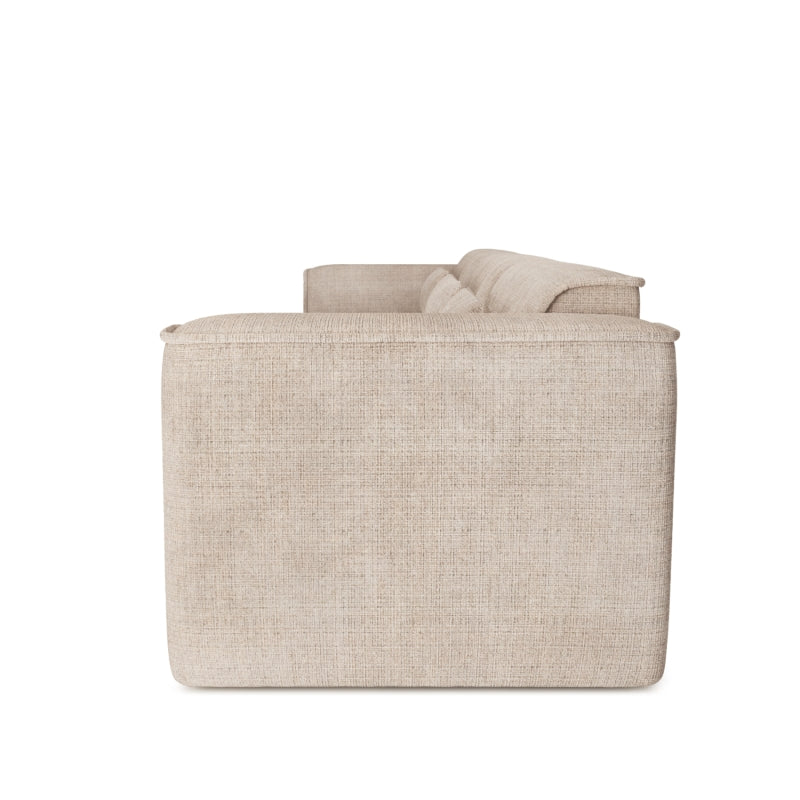 Canapé droit fixe NUNA 4/5 places tissu taupe