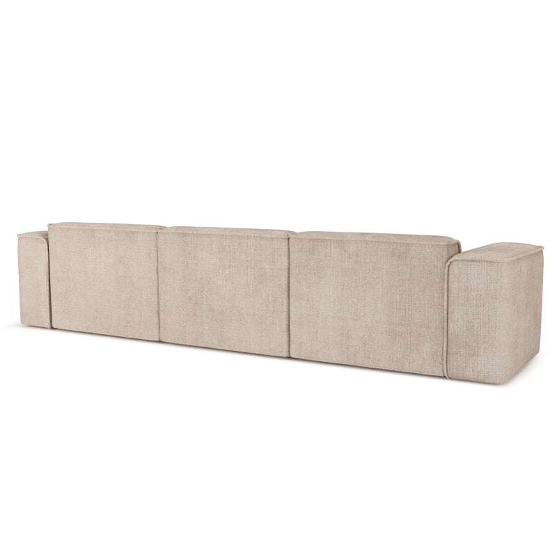 Canapé droit fixe NUNA 4/5 places tissu taupe