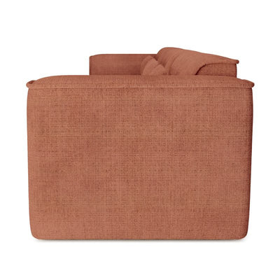 Canapé droit fixe NUNA 4/5 places tissu terracotta