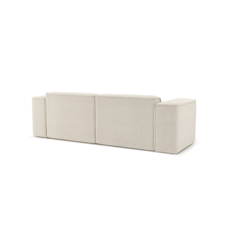Canapé droit fixe NUNA 3 places velours côtelé beige