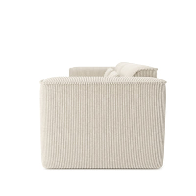 Canapé droit fixe NUNA 3 places velours côtelé beige