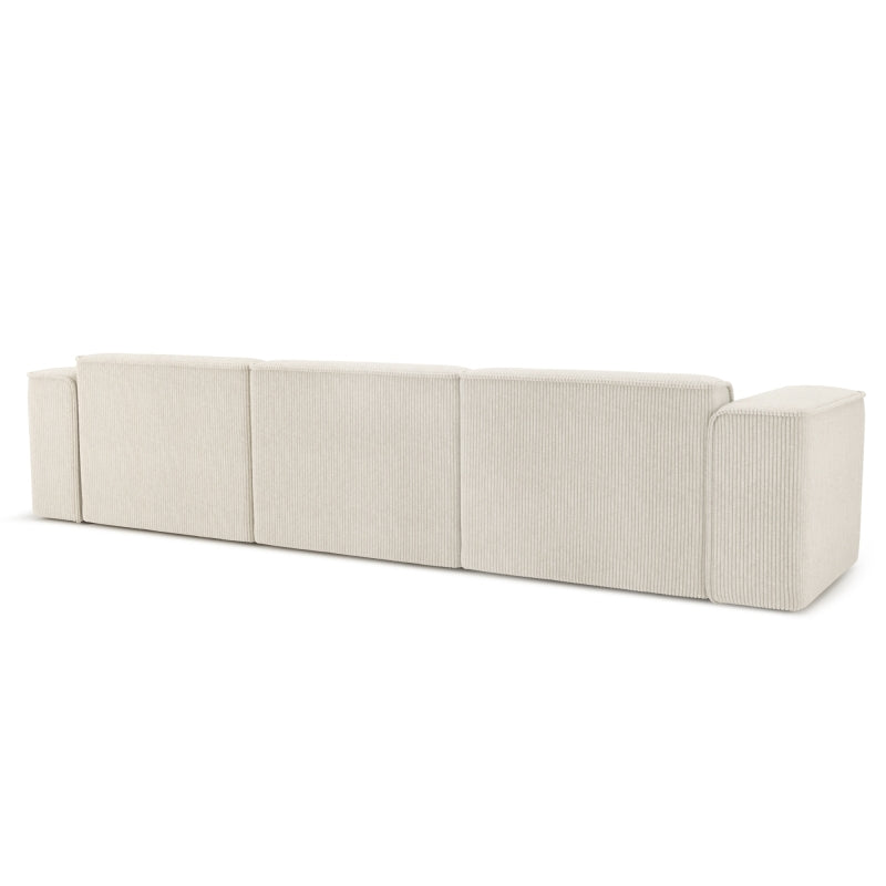 Canapé droit fixe NUNA 4/5 places velours côtelé beige