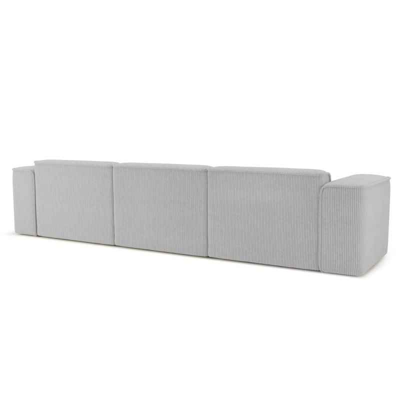 Canapé droit fixe NUNA 4/5 places velours côtelé gris