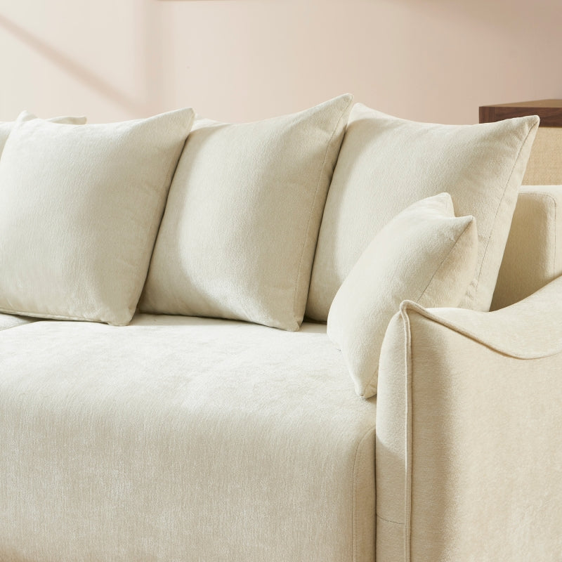 Canapé droit convertible OPALINE 3 places tissu beige