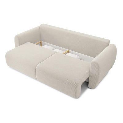 Canapé droit convertible REFA 3 places velours côtelé beige