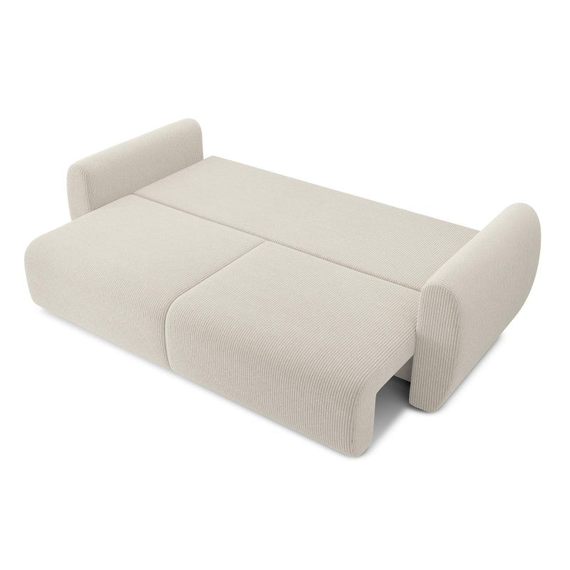 Canapé droit convertible REFA 3 places velours côtelé beige