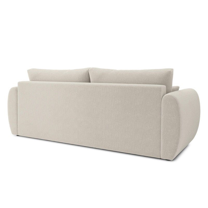 Canapé droit convertible REFA 3 places velours côtelé beige