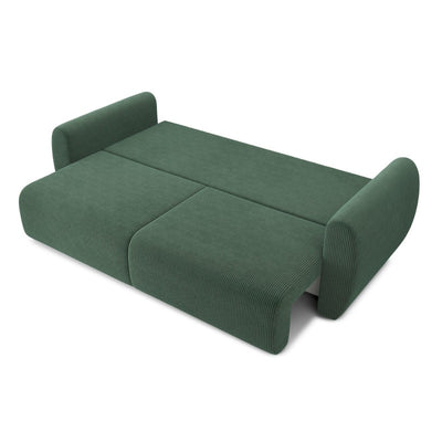 Canapé droit convertible REFA 3 places velours côtelé vert