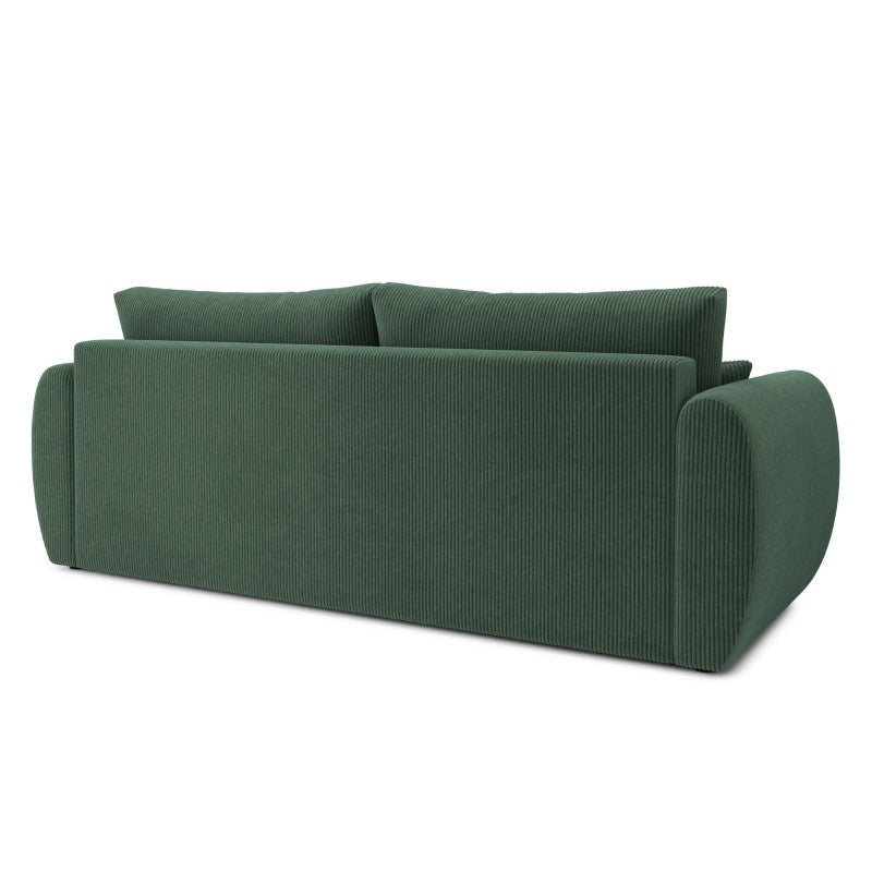 Canapé droit convertible REFA 3 places velours côtelé vert