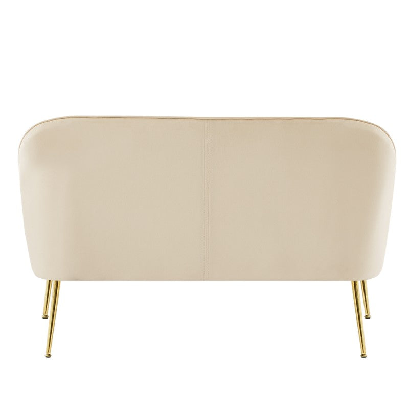 Canapé droit fixe MARCELINO 2 places velours beige