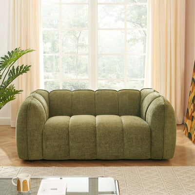 Canapé MATILDA 2 places tissu chenille vert