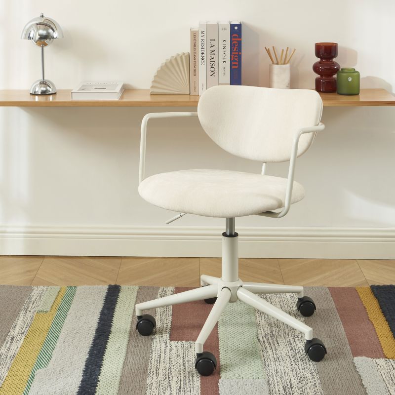 Chaise de bureau PANTONE tissu beige sable avec roulettes