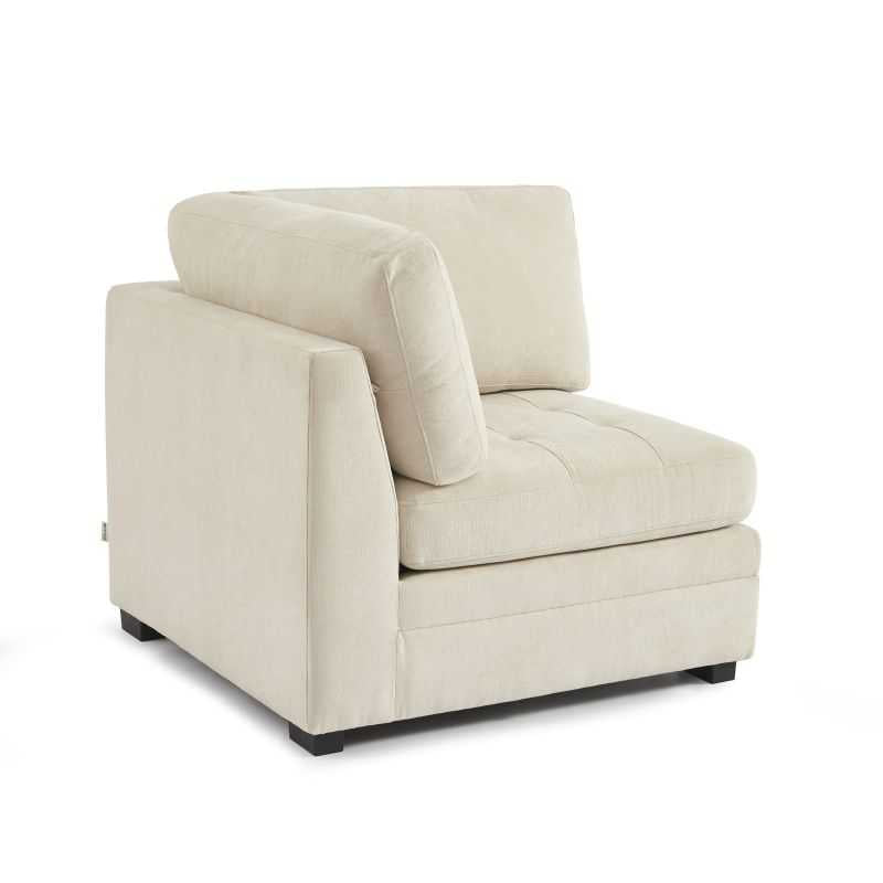 Chauffeuse d'angle BILLIE 1 place tissu chenille beige