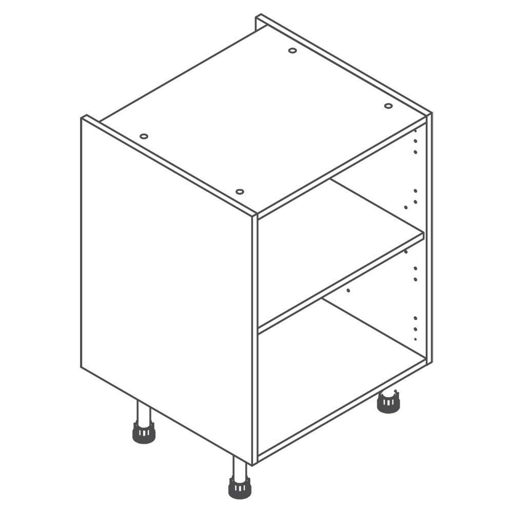 Caisson bas de cuisine 70x15cm coloris bois mélaminé, fabrication française sur mesure