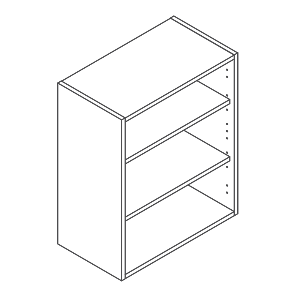 Caisson haut de cuisine blanc 70x90cm en mélamine, fabrication française sur mesure