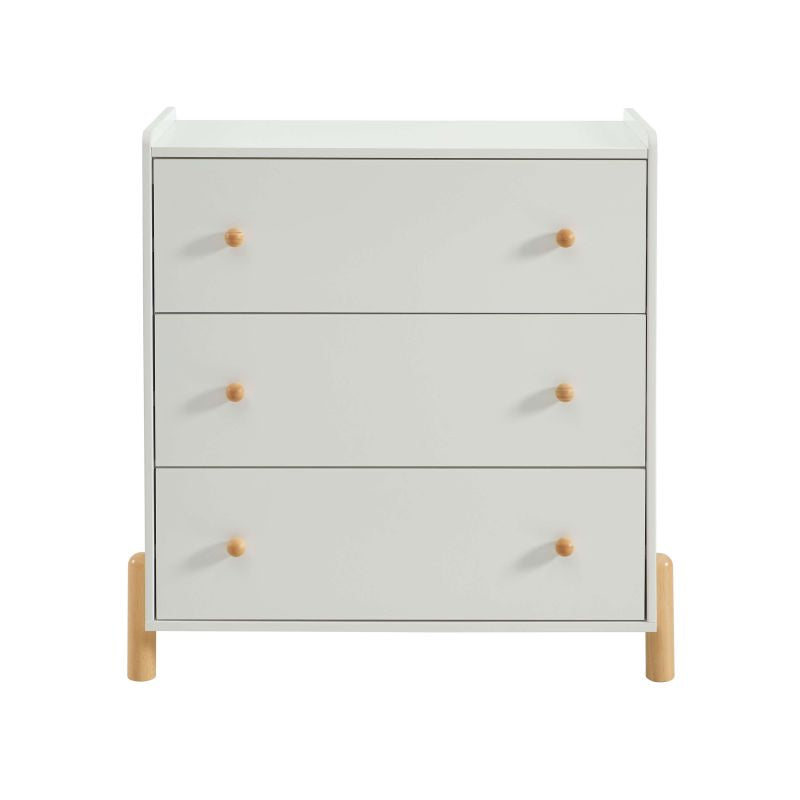 Commode enfant 3 tiroirs MONA blanc mat 86cm, design sobre pour chambre enfant