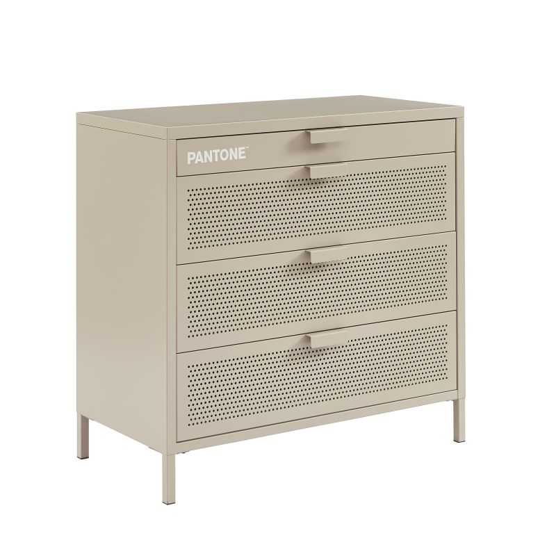 Commode PANTONE métal taupe 4 tiroirs 80cm