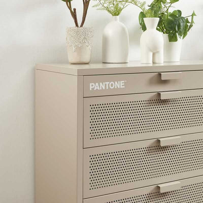 Commode PANTONE métal taupe 4 tiroirs 80cm