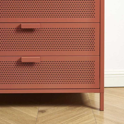 Commode PANTONE métal terracotta 4 tiroirs 80cm