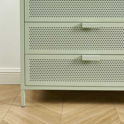 Commode PANTONE métal vert amande 4 tiroirs 40 cm