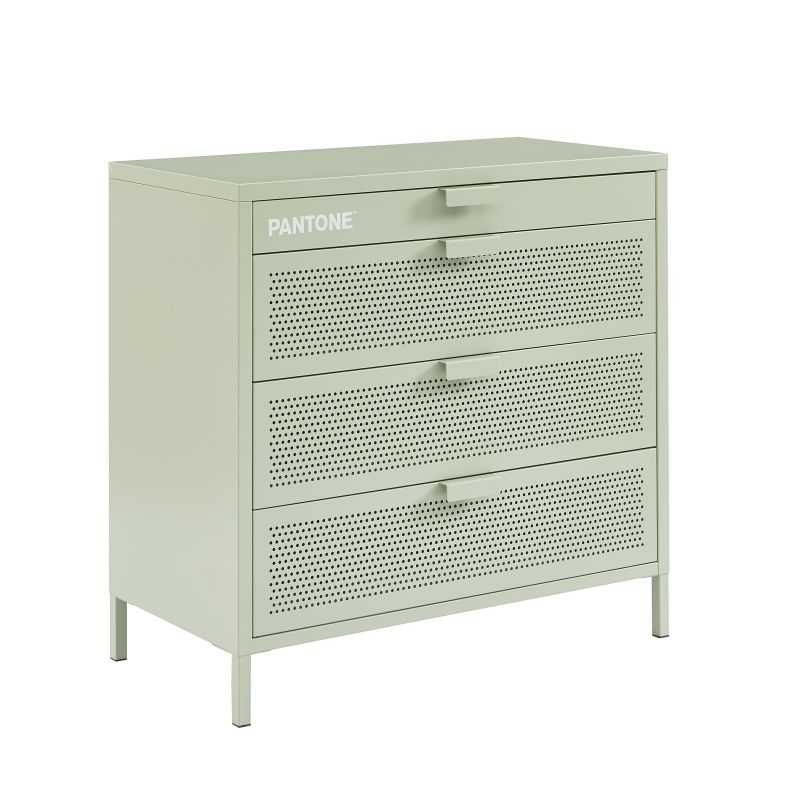 Commode PANTONE métal vert amande 4 tiroirs 40 cm