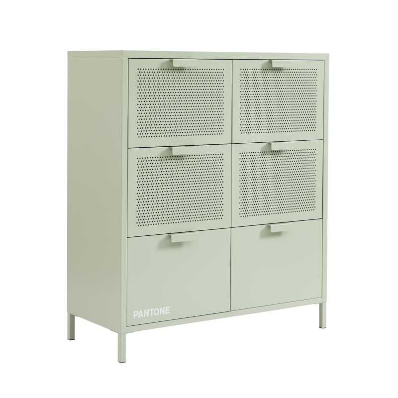 Commode PANTONE métal vert amande 6 tiroirs 90cm