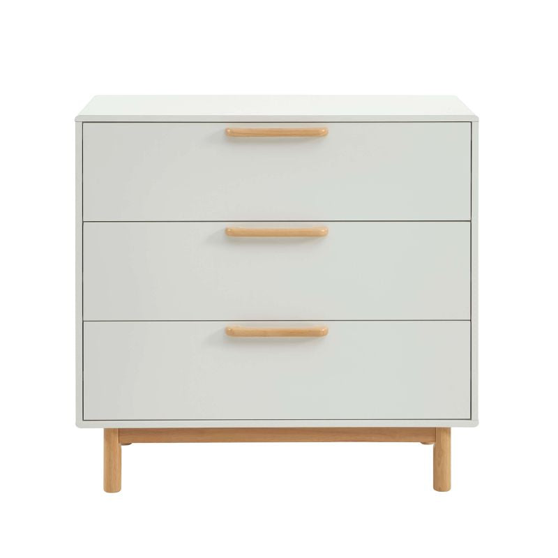 Commode enfant 3 tiroirs 90cm blanc mat, design minimaliste pour chambre