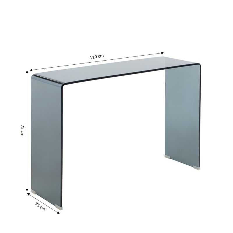 Console GINZA verre trempé noir 110cm