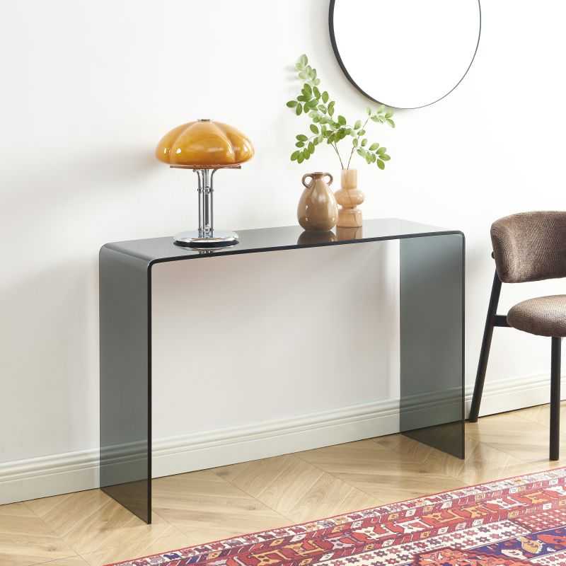 Console GINZA verre trempé noir 110cm