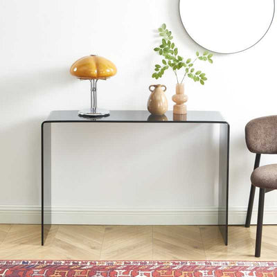 Console GINZA verre trempé noir 110cm