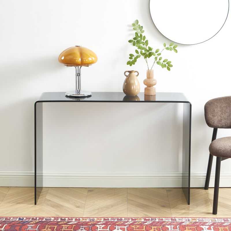 Console GINZA verre trempé noir 110cm