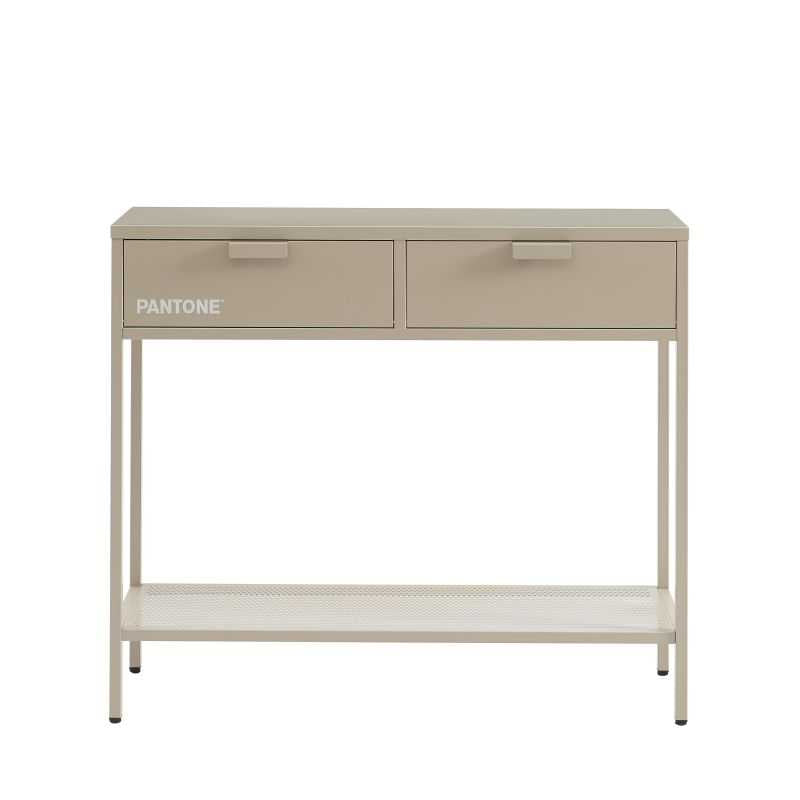 Console métal taupe PANTONE 100cm, design industriel pour séjour contemporain