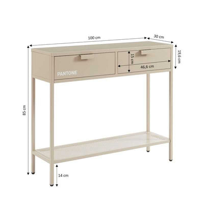 Console PANTONE métal taupe 100cm