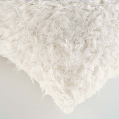 Coussin carré DOOD 45x45cm déhoussable imitation fourrure écru