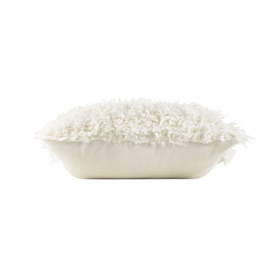 Coussin carré DOOD 45x45cm déhoussable imitation fourrure écru