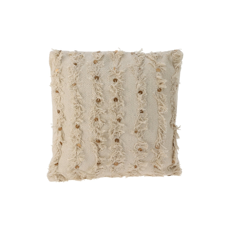 Coussin carré 45x45cm DOV en coton beige, texture douce pour intérieur contemporain