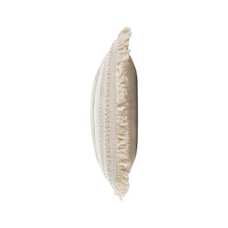 Coussin carré ESER 40x40cm déhoussable en coton tissé beige