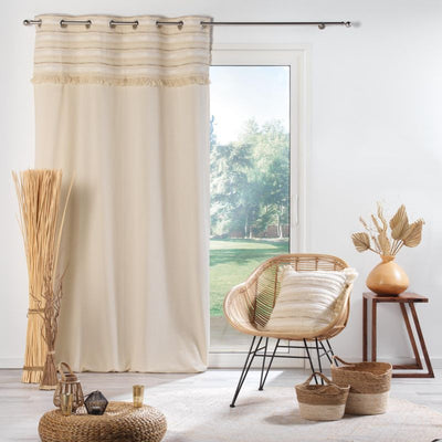 Coussin carré ESER 40x40cm déhoussable en coton tissé beige