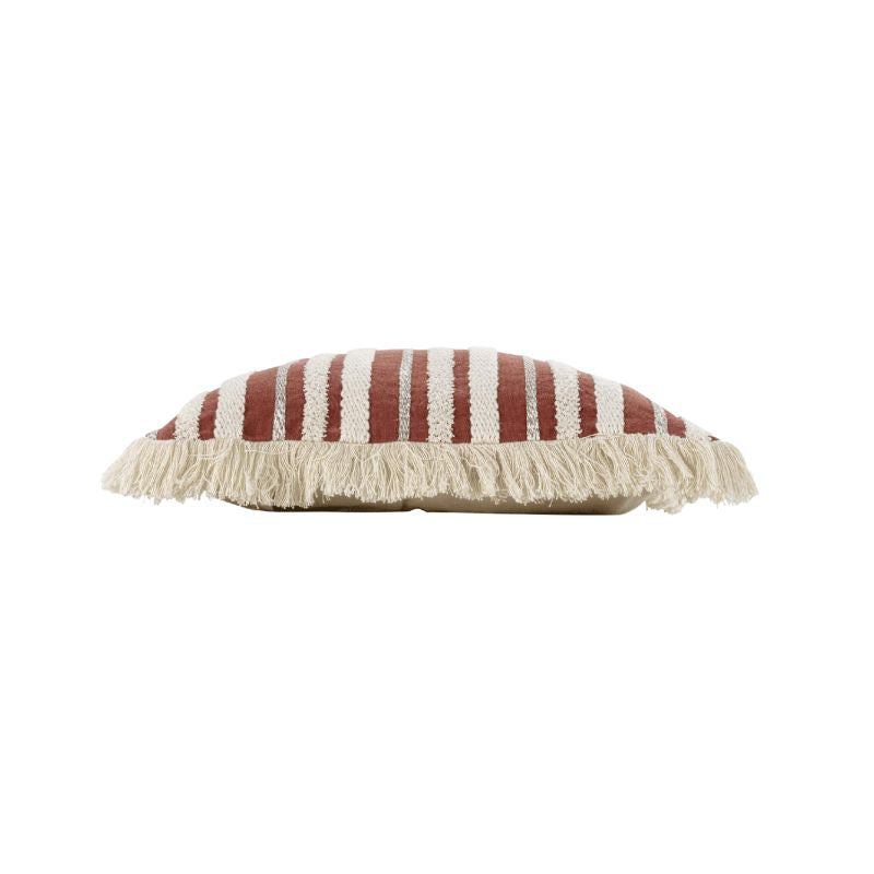 Coussin carré ESER 40x40cm déhoussable en coton tissé terracotta