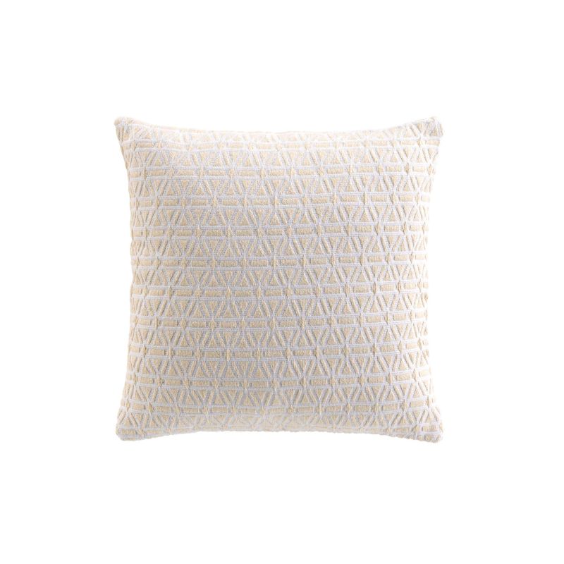 Coussin carré déhoussable 45x45cm en coton polyester écru, douceur et élégance