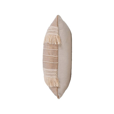 Coussin carré FIEL 45x45cm déhoussable en coton et jute beige