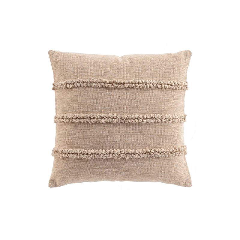 Coussin carré déhoussable 45x45cm coton polyester beige, touche déco douce et élégante