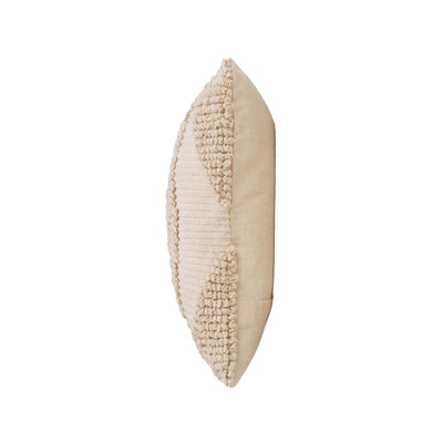 Coussin carré TRAS 45x45cm déhoussable en coton et polyester beige